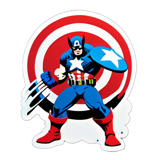 Captain America contre Wolverine sticker