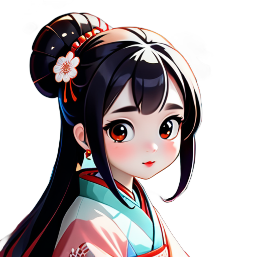 Girl Character Design: She should be a cute, young girl with big eyes and soft facial features. Wearing traditional Hanfu or a modernized version, incorporating elements of Chinese traditional clothing while adding modern designs like trendy details or accessories. Long hair down or styled in a classical hair bun, adorned with hairpins or accessories. Guzheng: The guzheng should be a prominently visible instrument, depicting the girl playing it attentively. The guzheng's design should follow traditional Chinese styles but can include modern elements like more colors or decorations. Background Design: The background can be simple lines or feature Chinese-style patterns like clouds, landscapes, or ancient architecture. Consider adding modern elements like city skylines or contemporary buildings to emphasize a modern touch. Color Palette: Primarily soft tones such as light pink, light blue, etc. Incorporate traditional Chinese colors like red into the palette. sticker