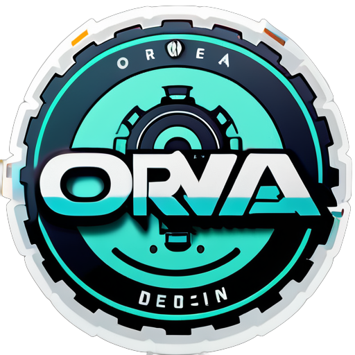 # Logotipo con el nombre de orwa Diseño de ingeniería sticker