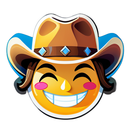 Emoji Smiling Face Cowboy Hat sticker