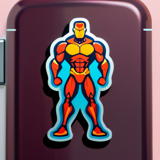 hombre con cuerpo de hierro sticker