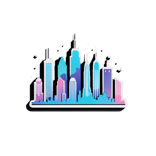 Minimalist City Skyline sticker