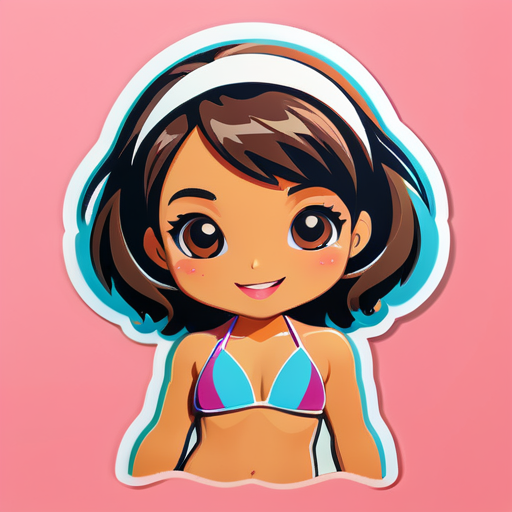 Chica con bikini sticker