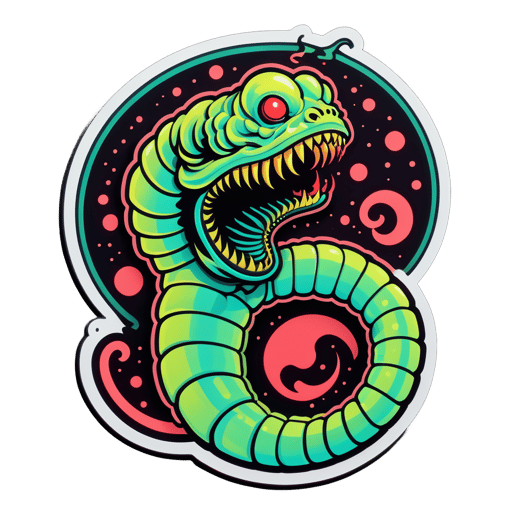 Luminous Mongolian Death Worm sticker