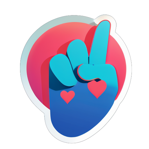 Heart gesture sticker