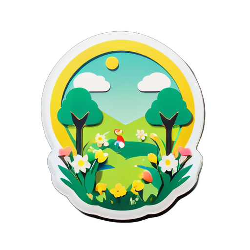 The story of spring sticker