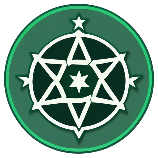 magic seal, Aleister Crowley's unicursal hexagram, Interwoven unicursal hexagram, spell, sacred, secret, green, not a hexagram, not star, the seal of orichalcos sticker