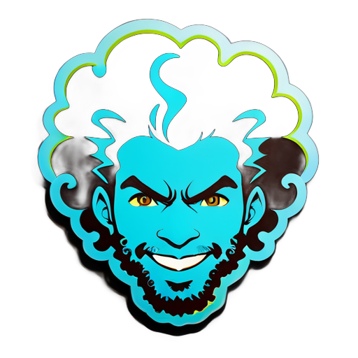 electric intrested guy with curly hair sticker