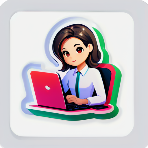 Autocollant pour femmes de bureau calme et beau sticker