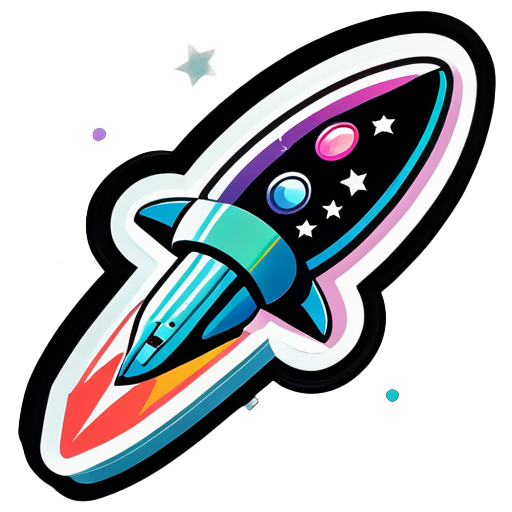 spaceship on Nintendo style sticker