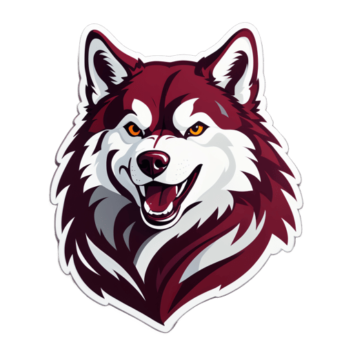 Husky Lobos Granate sticker