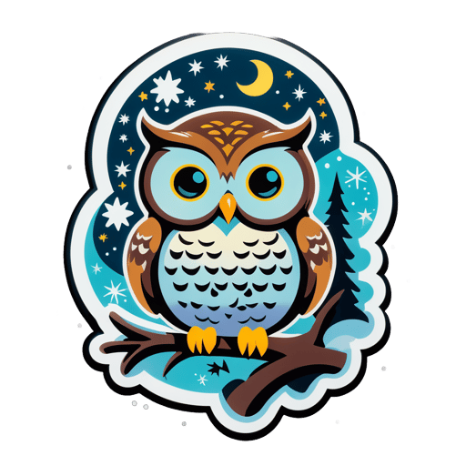 Stille Nacht Eule sticker