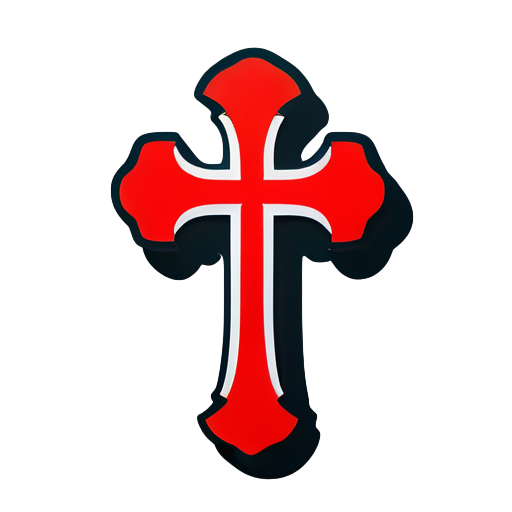 Cleaver cross in Red sticker