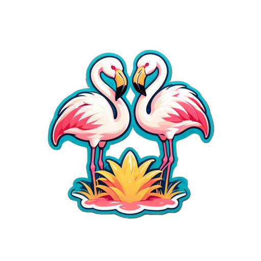 Plump Vanille Flamingos sticker