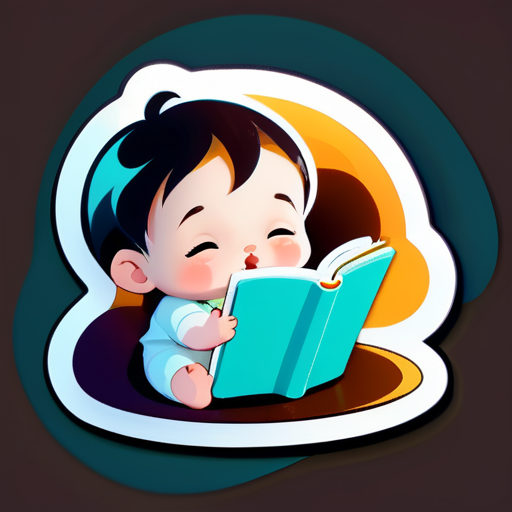 可爱的小婴儿在读书
 sticker