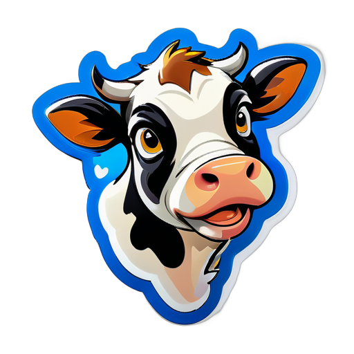 a cow try to fly
 sticker