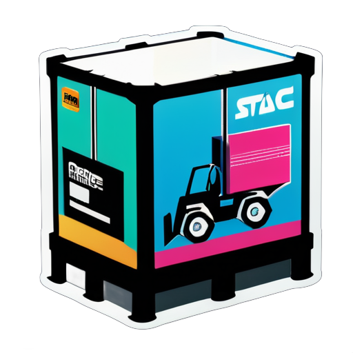 I need a logo that has a forklift, ship, truck, army igloo, 20 ft shipping container, and cargo storage on the outside andon the inside have an abstract graphical representation of cargo packaging with the word SPACE overlaying the abstract piece and incorporate the barcode that represents SPACE sticker