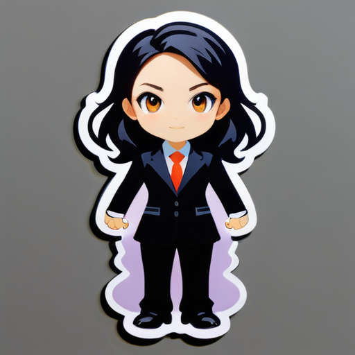 A girl in suit sticker