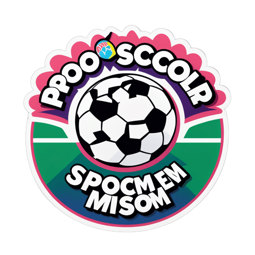 "Maman de foot fière" avec ballon de soccer sticker