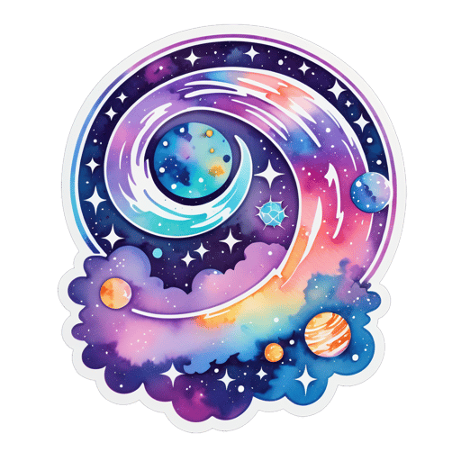 Galaxia de acuarela sticker