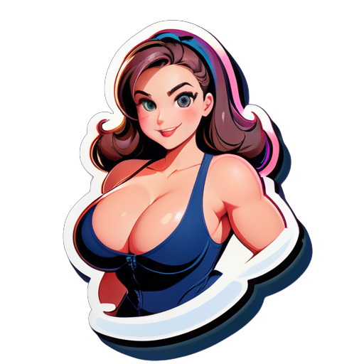 make a girl with big boos 
 sticker