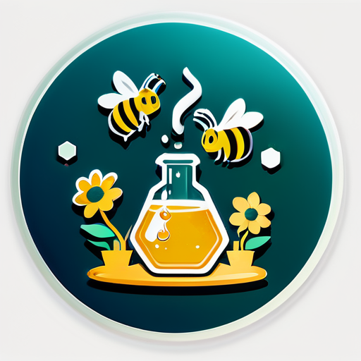 chemistry lab and honey bees
 sticker