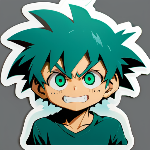 Izuku Midoriya face palming his face sticker