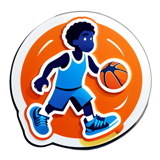 Jouer au basket sticker