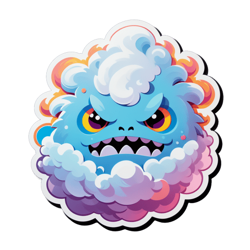 Fluffy Cloud Monster sticker