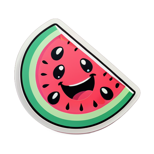 Eine lächelnde Wassermelonen-Scheibe sticker