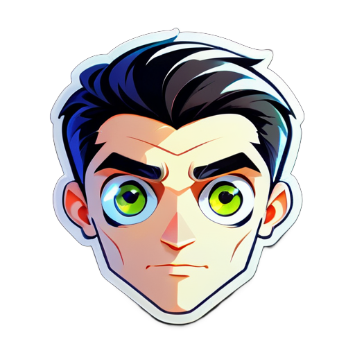 Ink style, eyes, science and engineering male, avatar sticker