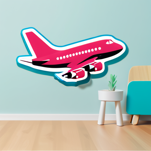 avion real volando sticker