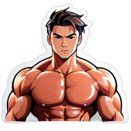 muscle young man chinese handsome sticker