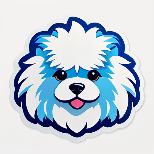 cachorro branco de pelo fofo sticker