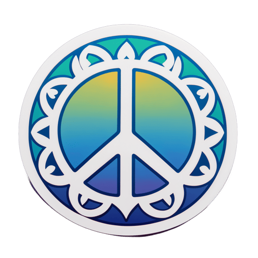 Yogi Peace Symbols sticker