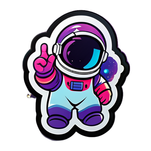 astronaute tenant une galaxie sticker