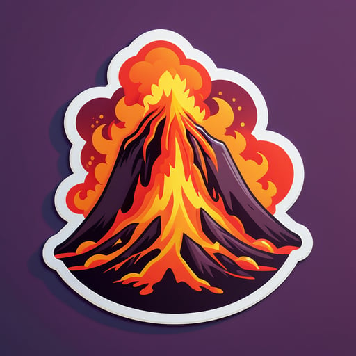 Volcan enflammé sticker