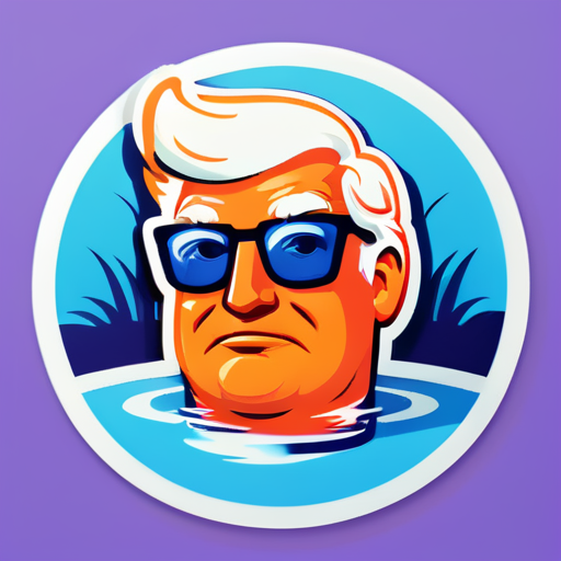 Trump in a pool sticker