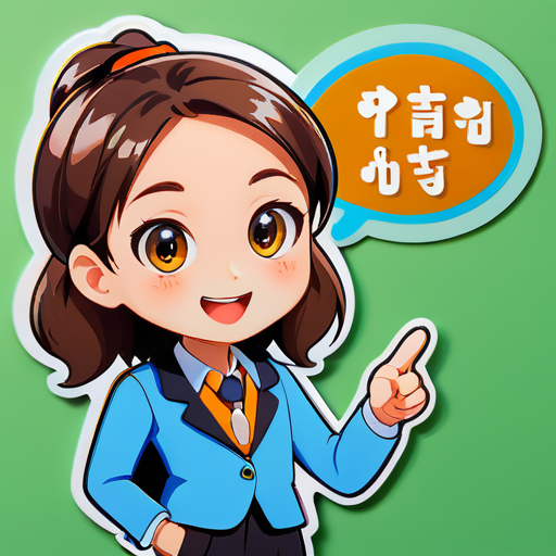 与小学生交谈的以英语为母语的老师 sticker