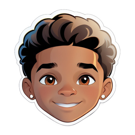 Handsome European and American mixed-race boy sticker