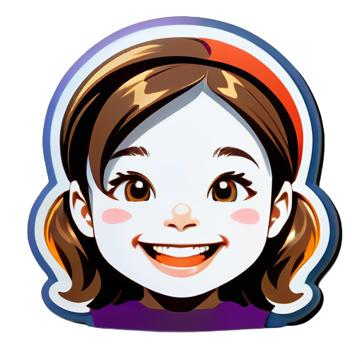 A child's smiling face sticker