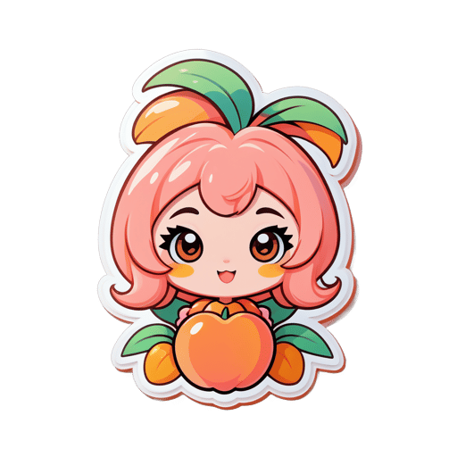 Pêssego fofo sticker