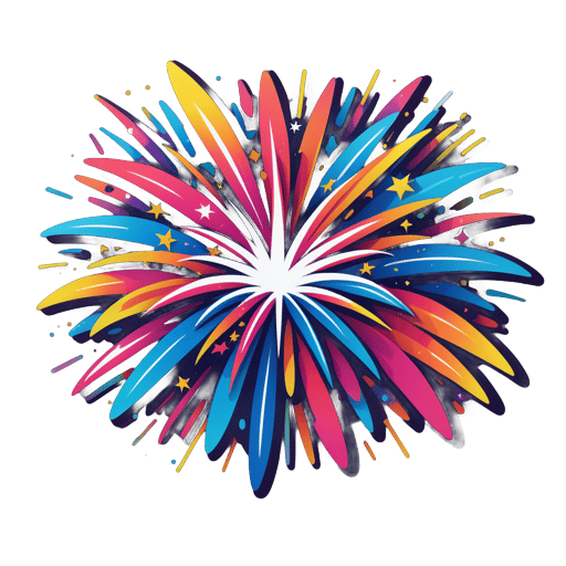 Vivacious Fireworks Display sticker