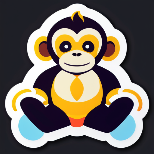 monkey massage sticker