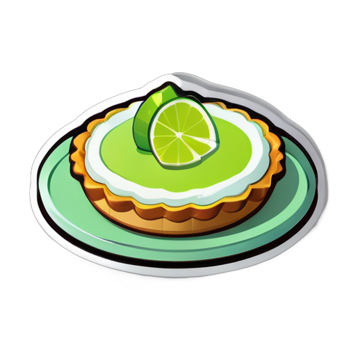 a only key lime pie, cartoon 3D, ios emoji style, png, grey background sticker