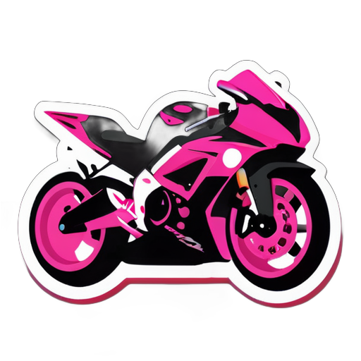 pink and black motorcycle, no background sticker