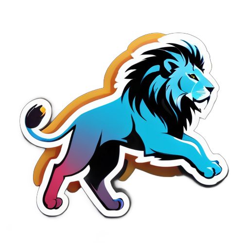 un lion volant dans le ciel sticker