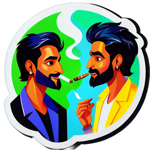 Sahil atri et mayur patil fument sticker