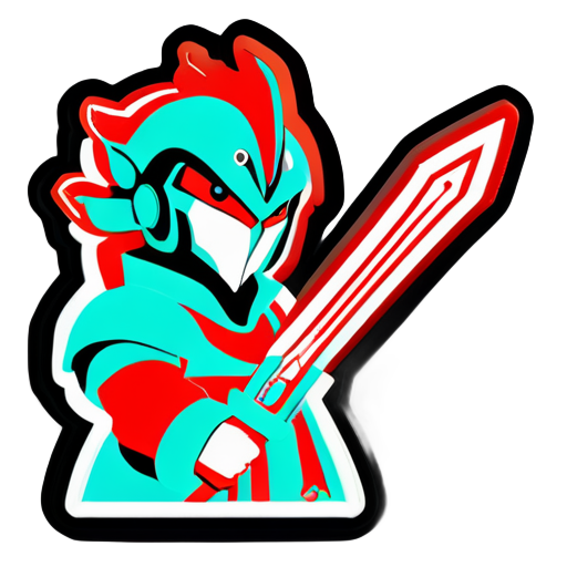 Ayúdame a crear un Ultraman sosteniendo una espada de Guan Yu sticker