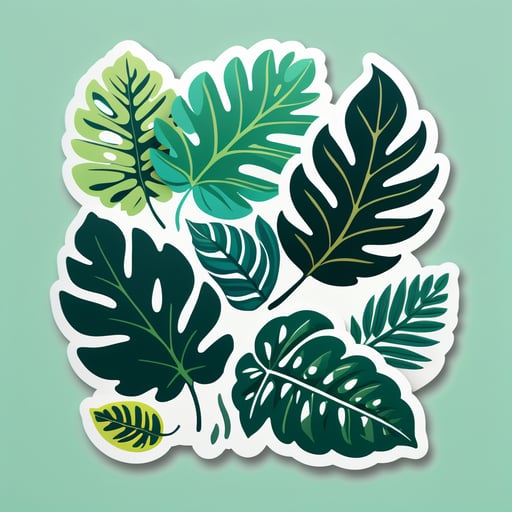 Mẫu lá thực vật sticker